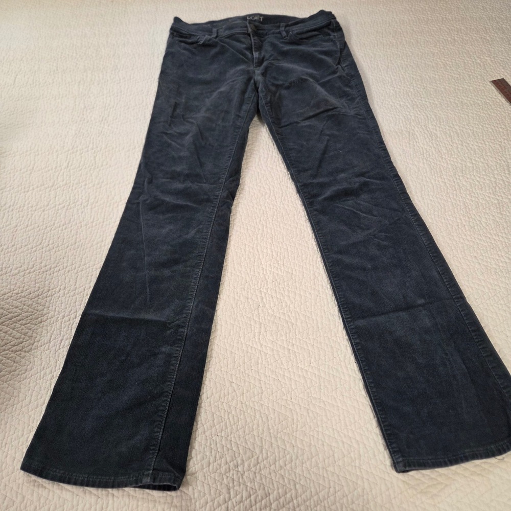 Ann Taylor LOFT Modern Boot Corduroy Pants Dark Blue Size 30/10 Stretch Bootcut